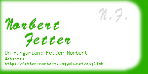 norbert fetter business card